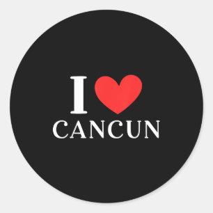 I Love Cancun Mexico Vacation _3 Classic Round Sticker