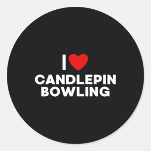 I Love Candlepin Bowling T Shirt Classic Round Sticker
