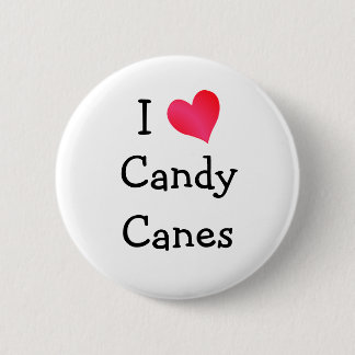 I Love Candy Canes 6 Cm Round Badge