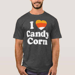 I Love Candy Corn Funny Halloween Retro 80's 70's T-Shirt