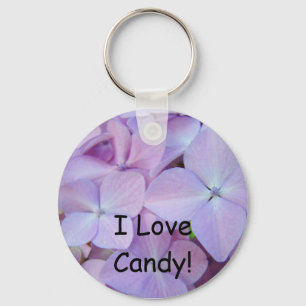 I Love Candy! key chain Pink Purple Hydrangeas