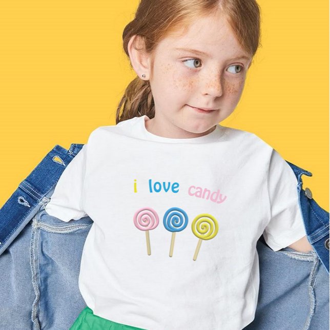 I Love Candy pastel swirl kid casual look T-Shirt (Creator Uploaded)