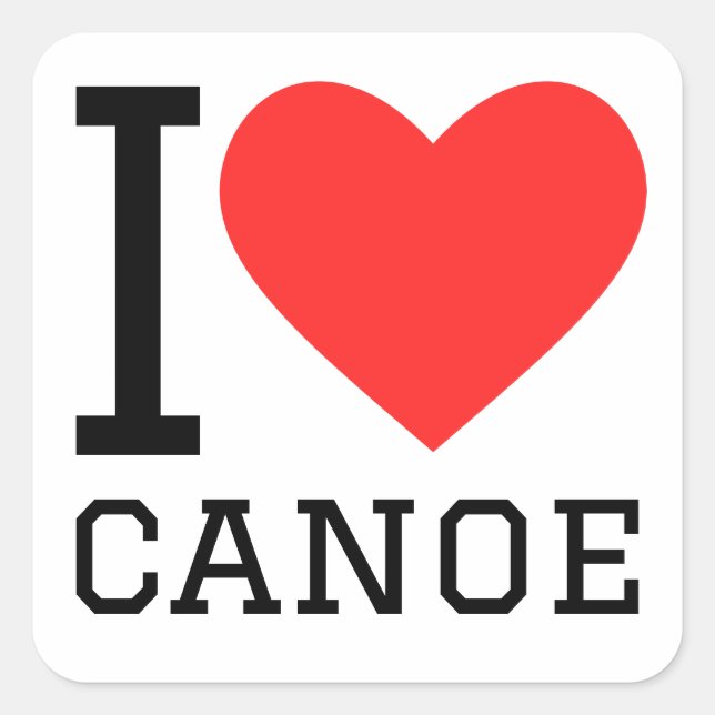 I love canoe square sticker (Front)