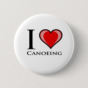 I Love Canoeing 6 Cm Round Badge