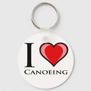 I Love Canoeing Key Ring