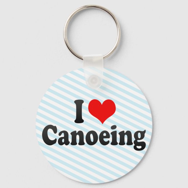 I Love Canoeing Key Ring (Front)