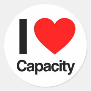 i love capacity classic round sticker