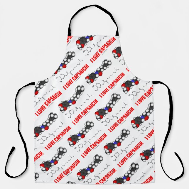 I Love Capsaicin Chilli Pepper Chemical Molecule Apron (Front)