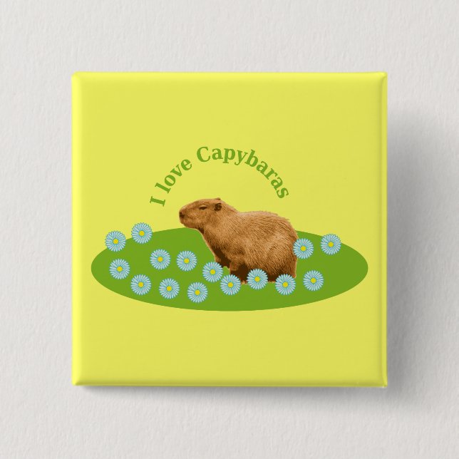 I love Capybaras 15 Cm Square Badge (Front)
