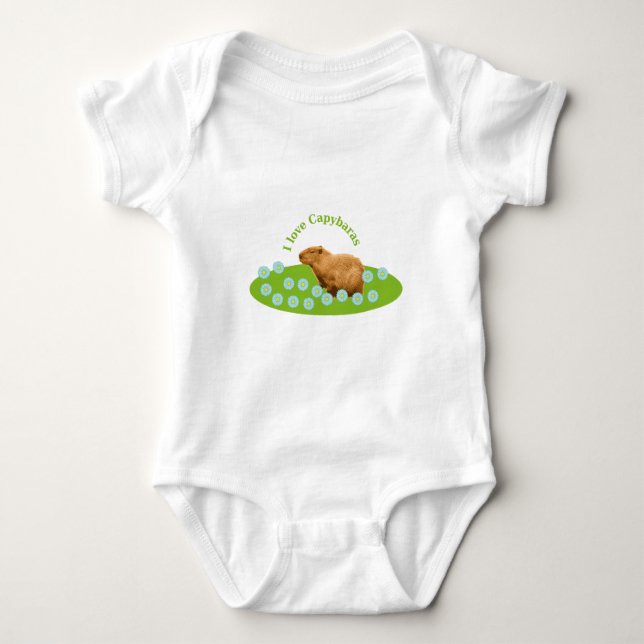 I love Capybaras Baby Bodysuit (Front)