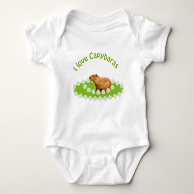 I love Capybaras Baby Bodysuit (Front)
