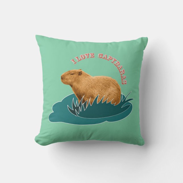 I Love Capybaras Cushion (Front)
