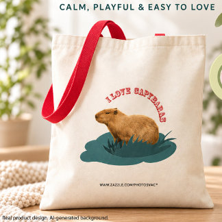 I Love Capybaras Cute Capybara Lover Tote Bag