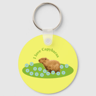 I love Capybaras Key Ring