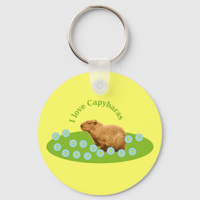 I love Capybaras Key Ring (Front)
