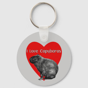I Love Capybaras Keychain