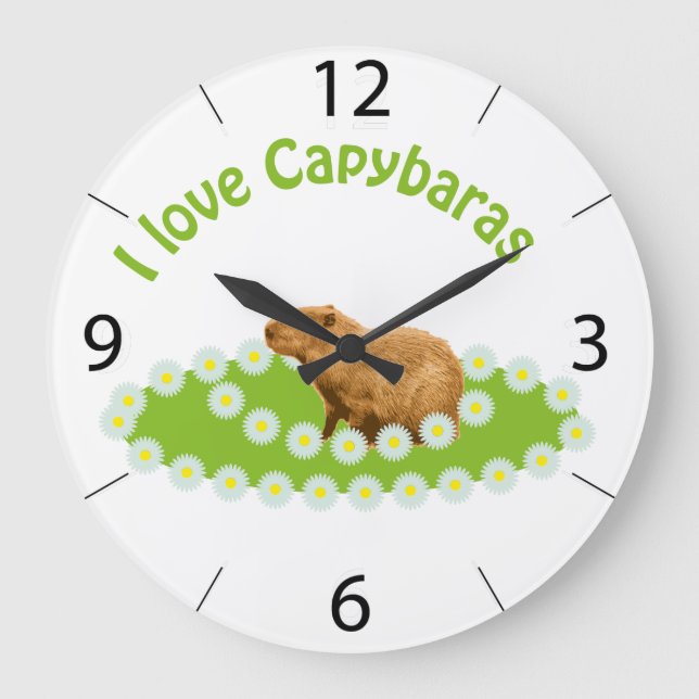 I love Capybaras Large Clock (Front)
