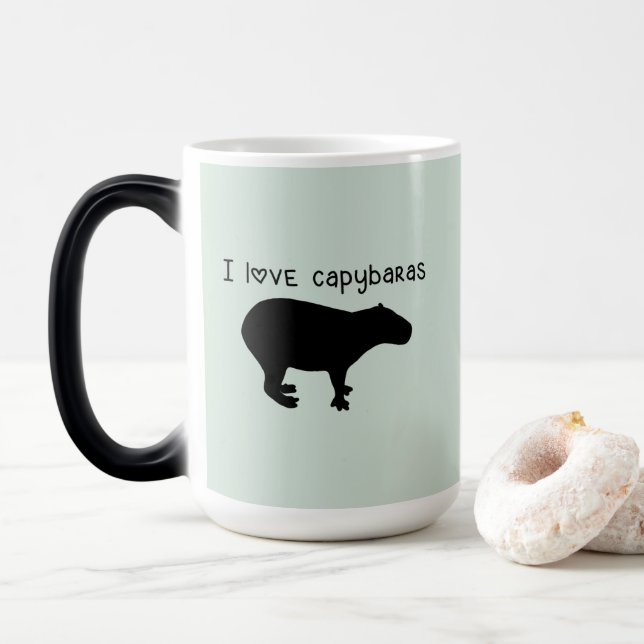 I Love Capybaras Magical Morphing Mug (With Donut)