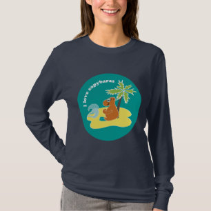 I Love Capybaras Tropical Beach Art T-Shirt