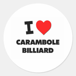 I Love Carambole Billiard Classic Round Sticker