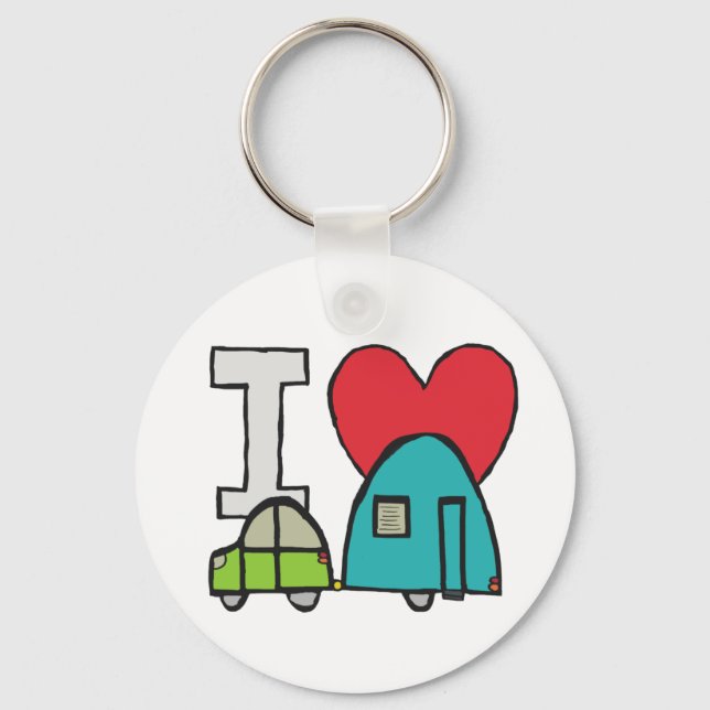 I Love Caravanning Key Ring (Front)