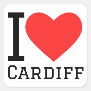 I love cardiff square sticker