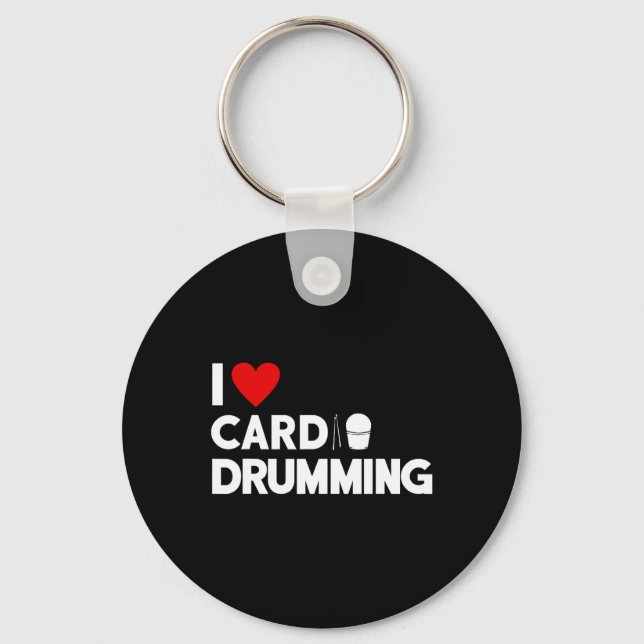 I Love Cardio Drumming Gym Fitness Cl Workout  Key Ring (Front)
