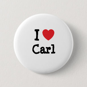 I love Carl heart custom personalised 6 Cm Round Badge