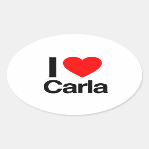 i love carla oval sticker