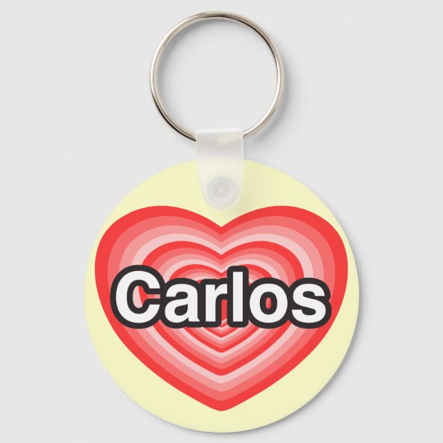 I love Carlos. I love you Carlos. Heart Key Ring (Front)