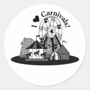 I Love Carnivals! Classic Round Sticker