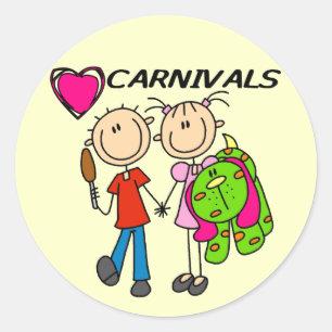 I Love Carnivals Tshirts and Gifts Classic Round Sticker
