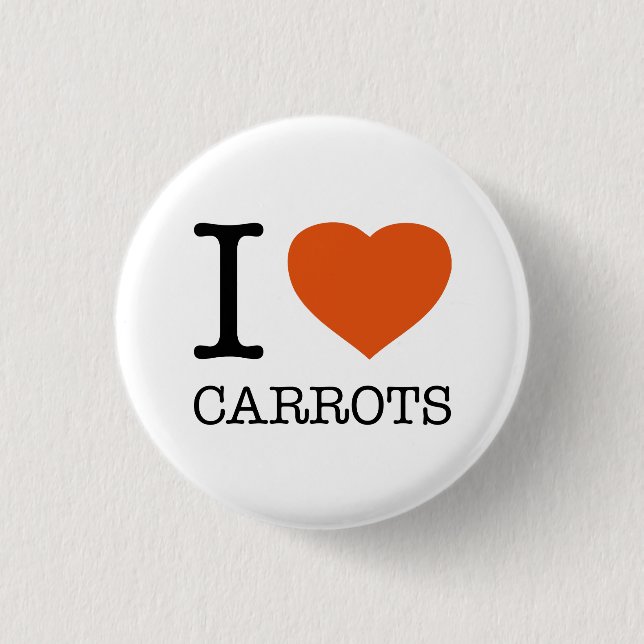 I LOVE CARROTS 3 CM ROUND BADGE (Front)