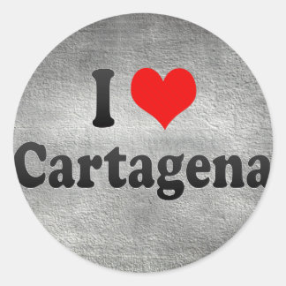 I Love Cartagena, Colombia Classic Round Sticker