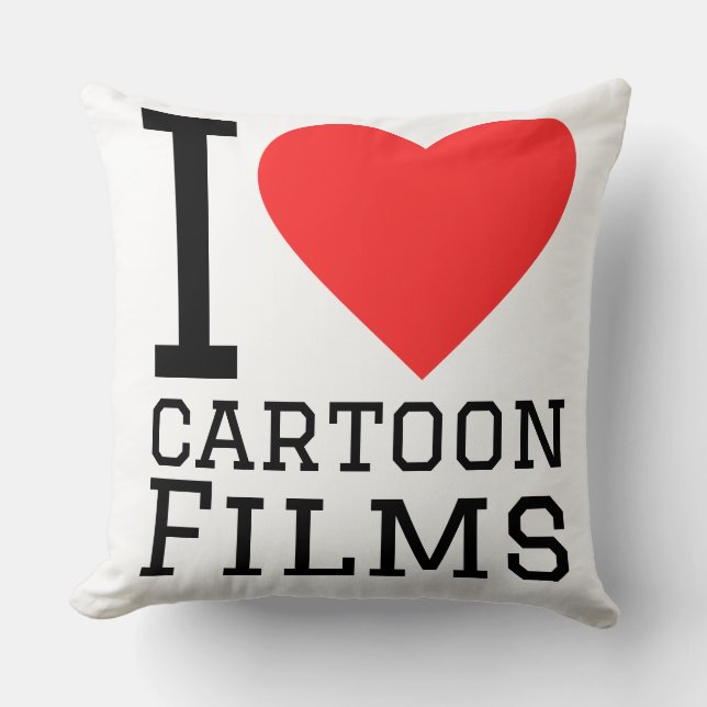 I love cartoon films cushion (Front)
