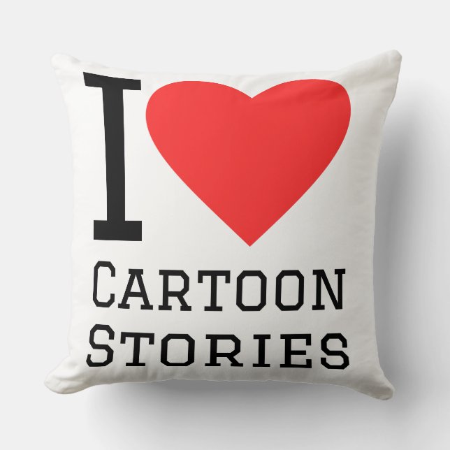 I love cartoon stories cushion (Front)