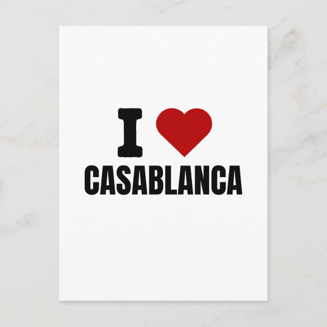 I love casablanca - I heart casablanca morocco Postcard (Front)
