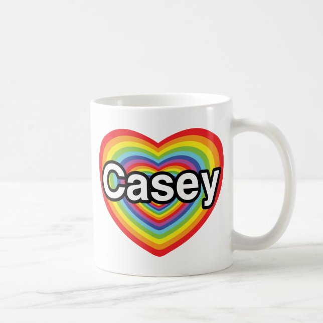 I love Casey: rainbow heart Coffee Mug (Right)