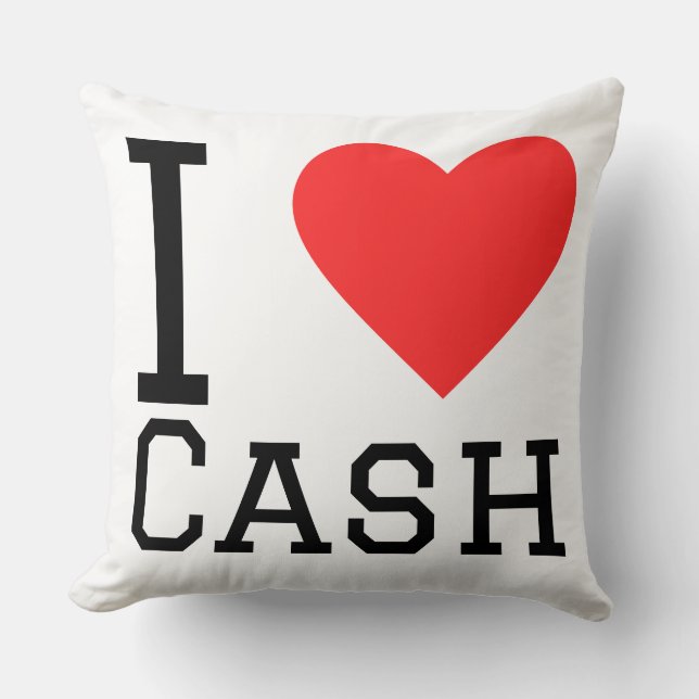 I love cash  cushion (Front)