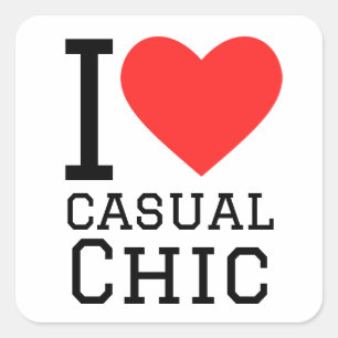 I love casual chic square sticker