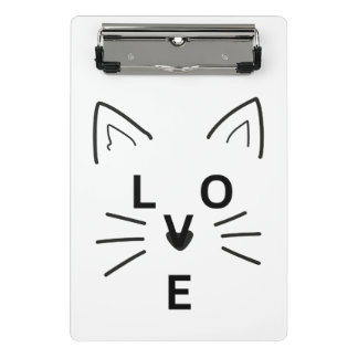 I Love Cat Cute Meow Meow  Mini Clipboard