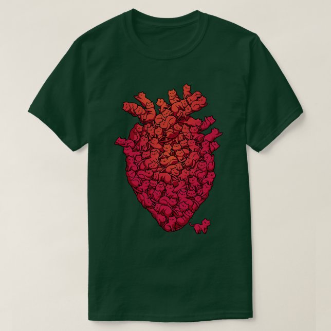 I Love Cat Heart Viva Magenta by Tobe Fonseca T-Shirt (Design Front)