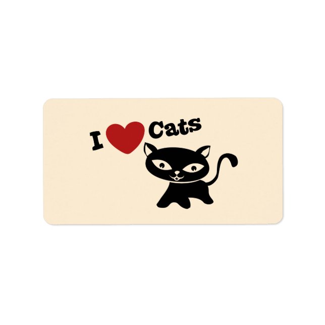 I Love Cat Label (Front)