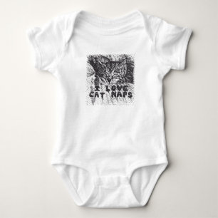 I Love Cat Naps, cat sleeping Baby Bodysuit