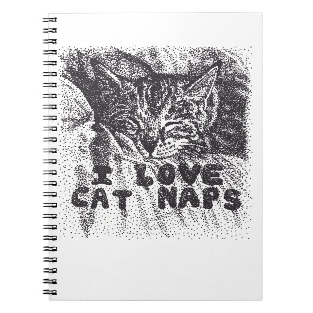 I Love Cat Naps, cat sleeping Notebook (Front)