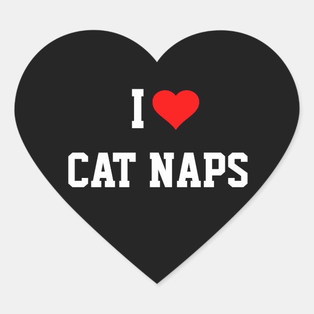 I LOVE CAT NAPS HEART STICKER (Front)