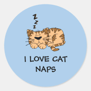 I love cat naps T-shirt Classic Round Sticker