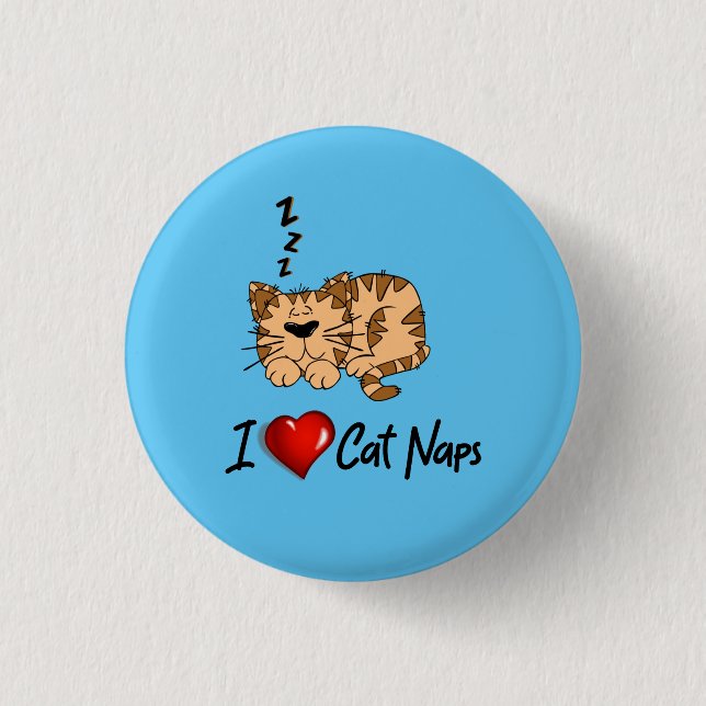 I Love Cat Naps...zzz 3 Cm Round Badge (Front)