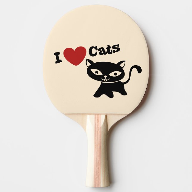 I Love Cat Ping Pong Paddle (Front)