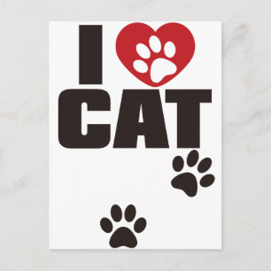 I LOVE CAT POSTCARD